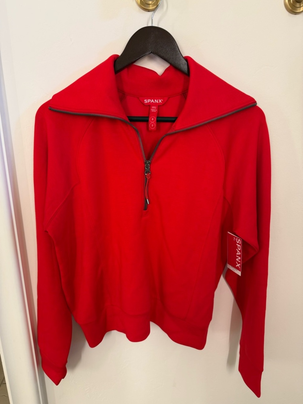 SPANX Air Essentials Red Half-Zip Pullover